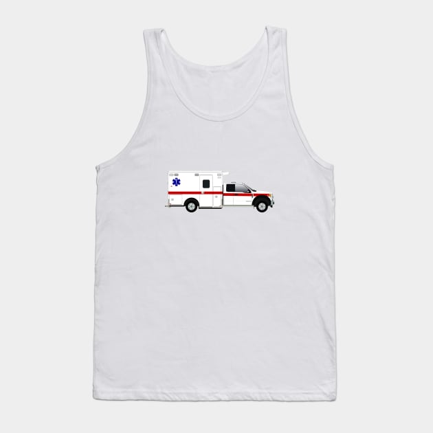 White F serie Ambulance Red Striping Tank Top by BassFishin